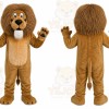 Brown Lion Mascot Costume with Custom Logo
