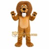 Brown Lion Mascot Costume with Custom Logo