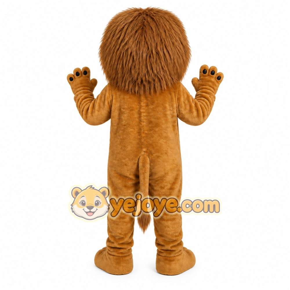 Brown Lion Mascot Costume with Custom Logo