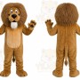 Brown Lion Mascot Costume with Custom Logo