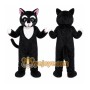 Black Cat Mascot Costume with Custom Logo