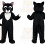 Black Cat Mascot Costume with Custom Logo