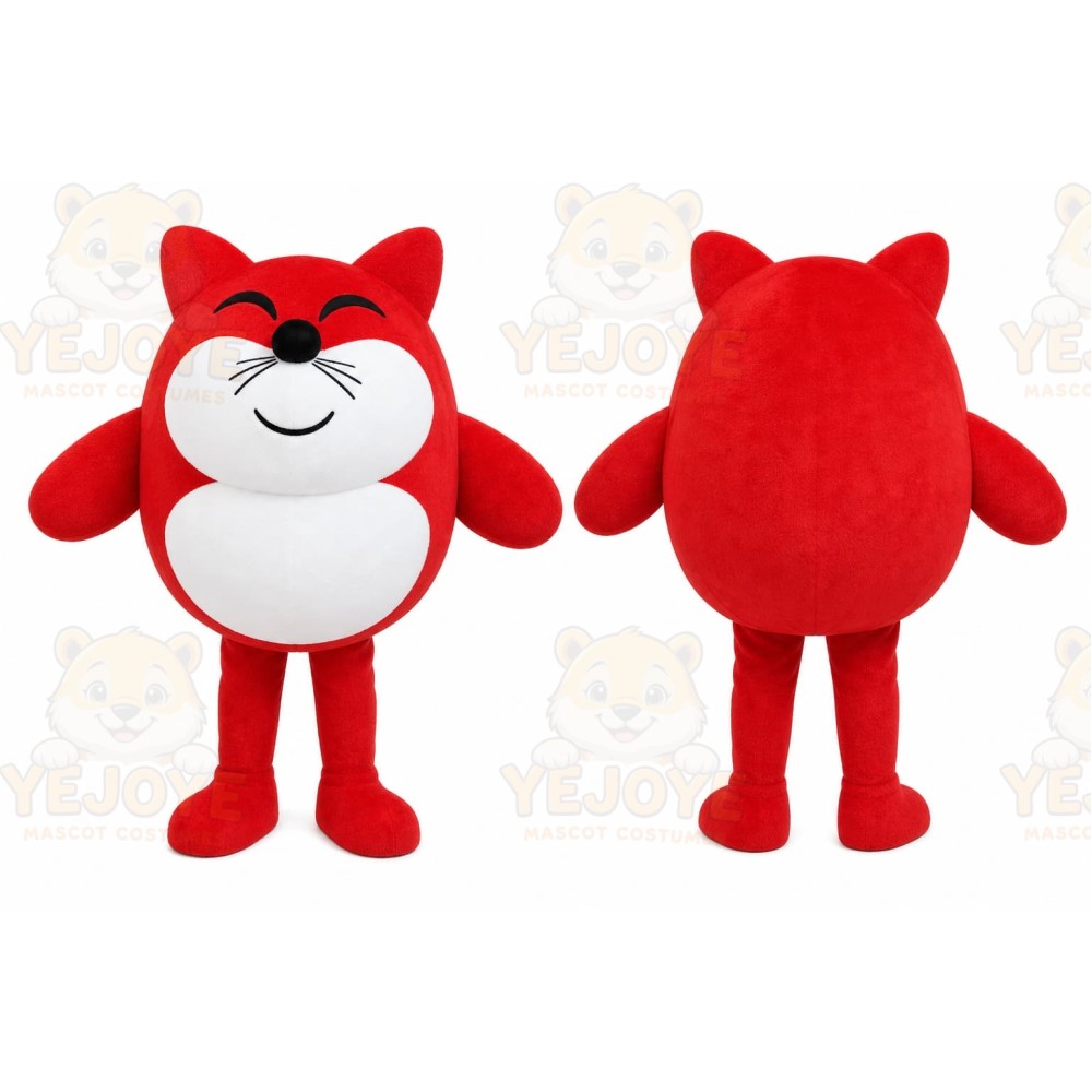 Red Fox Mascot Costume with Custom Logo
