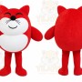 Red Fox Mascot Costume with Custom Logo