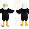Black Eagle Mascot Costume with Custom Logo