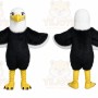 Black Eagle Mascot Costume with Custom Logo