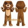 Brown Lion Mascot Costume with Custom Logo