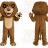Brown Lion Mascot Costume with Custom Logo