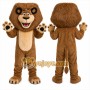 Brown Lion Mascot Costume with Custom Logo