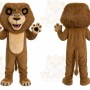 Brown Lion Mascot Costume with Custom Logo