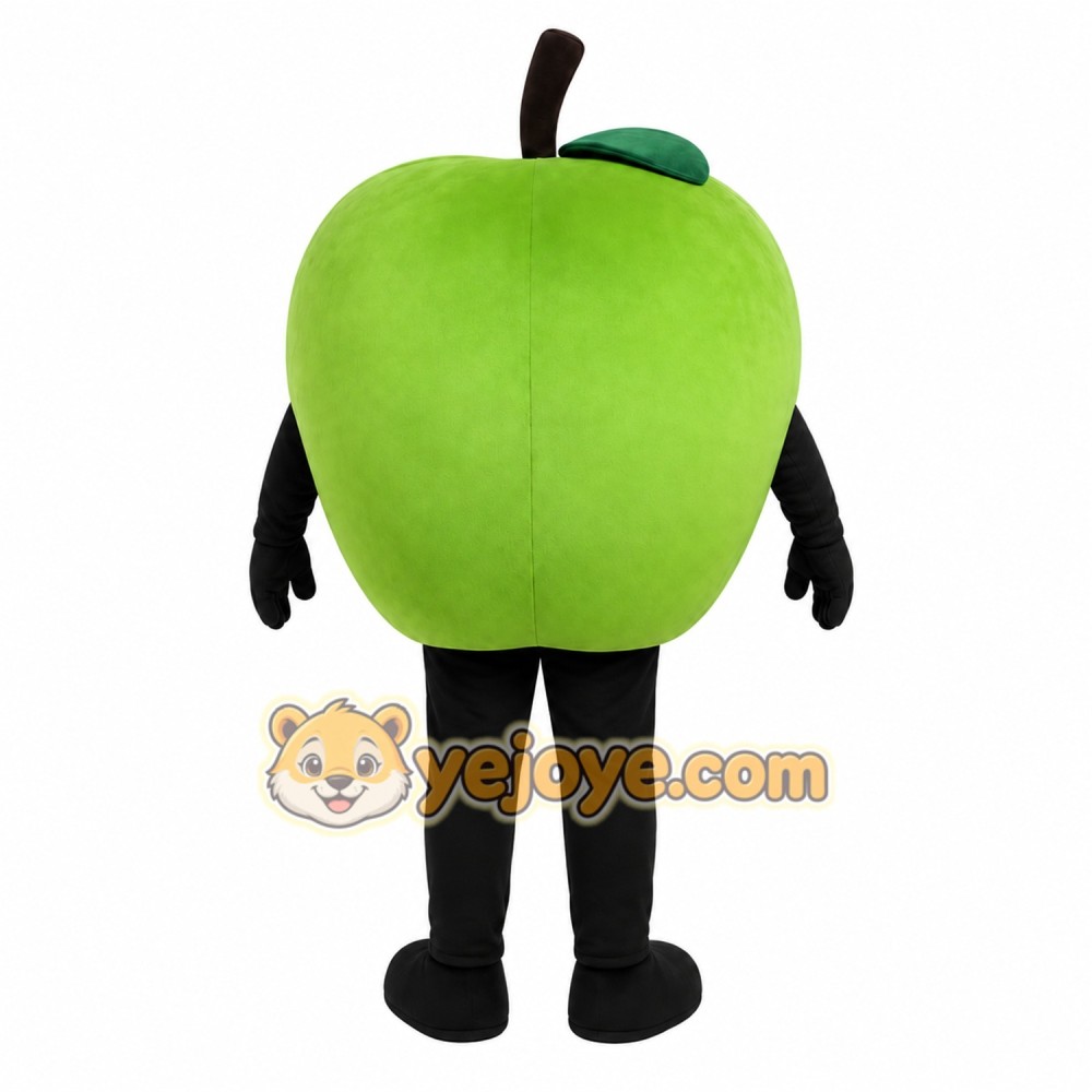 Green Apple Mascot Costume with Custom Logo Green Apple Mascot Costume with Custom Logo