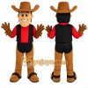 Brown Cowboy Mascot Costume with Custom Logo Brown Cowboy Mascot Costume with Custom Logo