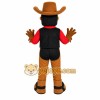 Brown Cowboy Mascot Costume with Custom Logo Brown Cowboy Mascot Costume with Custom Logo
