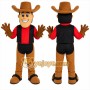 Brown Cowboy Mascot Costume with Custom Logo