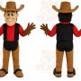 Brown Cowboy Mascot Costume with Custom Logo