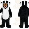 Black Skunk Mascot Costume with Custom Logo