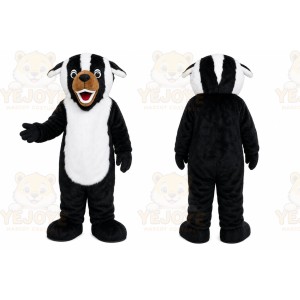 Black Skunk Mascot Costume with Custom Logo