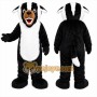 Black Skunk Mascot Costume with Custom Logo
