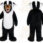 Black Skunk Mascot Costume with Custom Logo