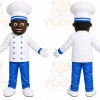 White Chef Mascot Costume with Custom Logo