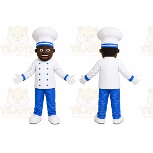 White Chef Mascot Costume with Custom Logo