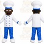White Chef Mascot Costume with Custom Logo