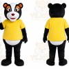 Yellow Bear Mascot Costume with Custom Logo