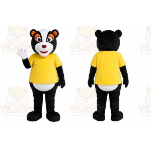 Yellow Bear Mascot Costume with Custom Logo