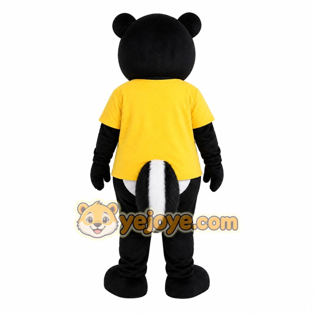 Yellow Bear Mascot Costume with Custom Logo