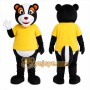 Yellow Bear Mascot Costume with Custom Logo