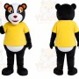 Yellow Bear Mascot Costume with Custom Logo