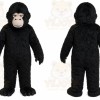 Black Gorilla Mascot Costume with Custom Logo