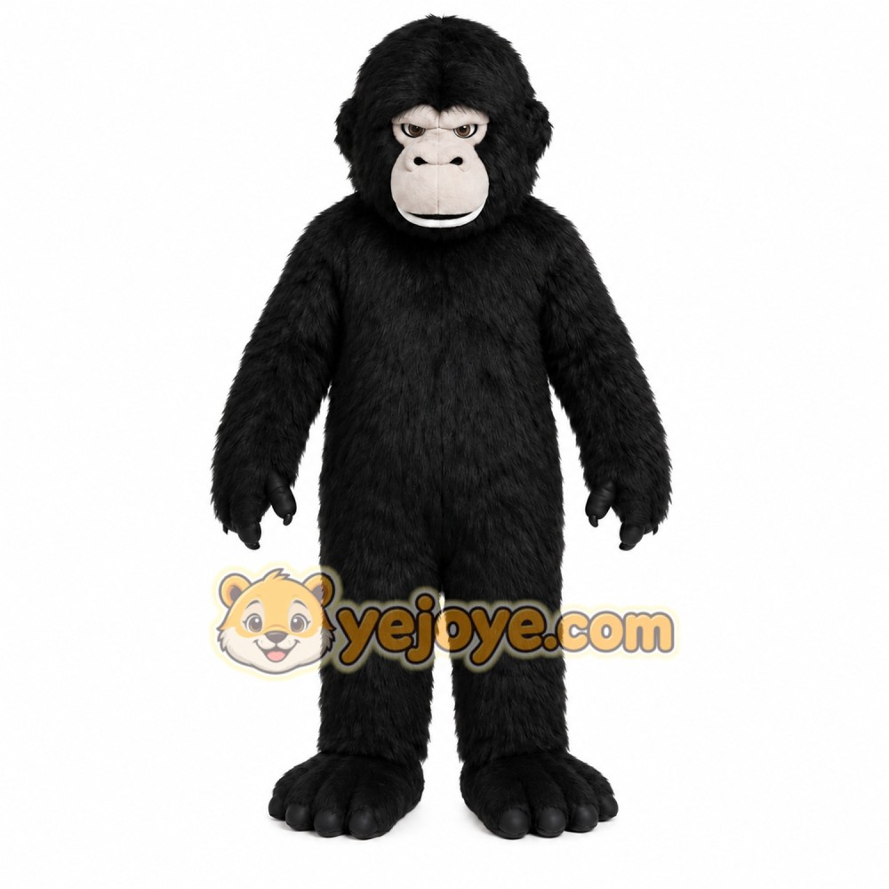 Black Gorilla Mascot Costume with Custom Logo Black Gorilla Mascot Costume with Custom Logo