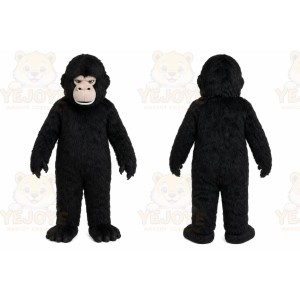 Black Gorilla Mascot Costume with Custom Logo