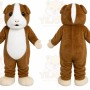 Brown Dog Mascot Costume with Custom Logo