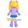 Purple Girl Mascot Costume with Custom Logo Purple Girl Mascot Costume with Custom Logo