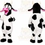 White Cow Mascot Costume with Custom Logo