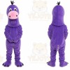 Purple Dinosaur Mascot Costume with Custom Logo