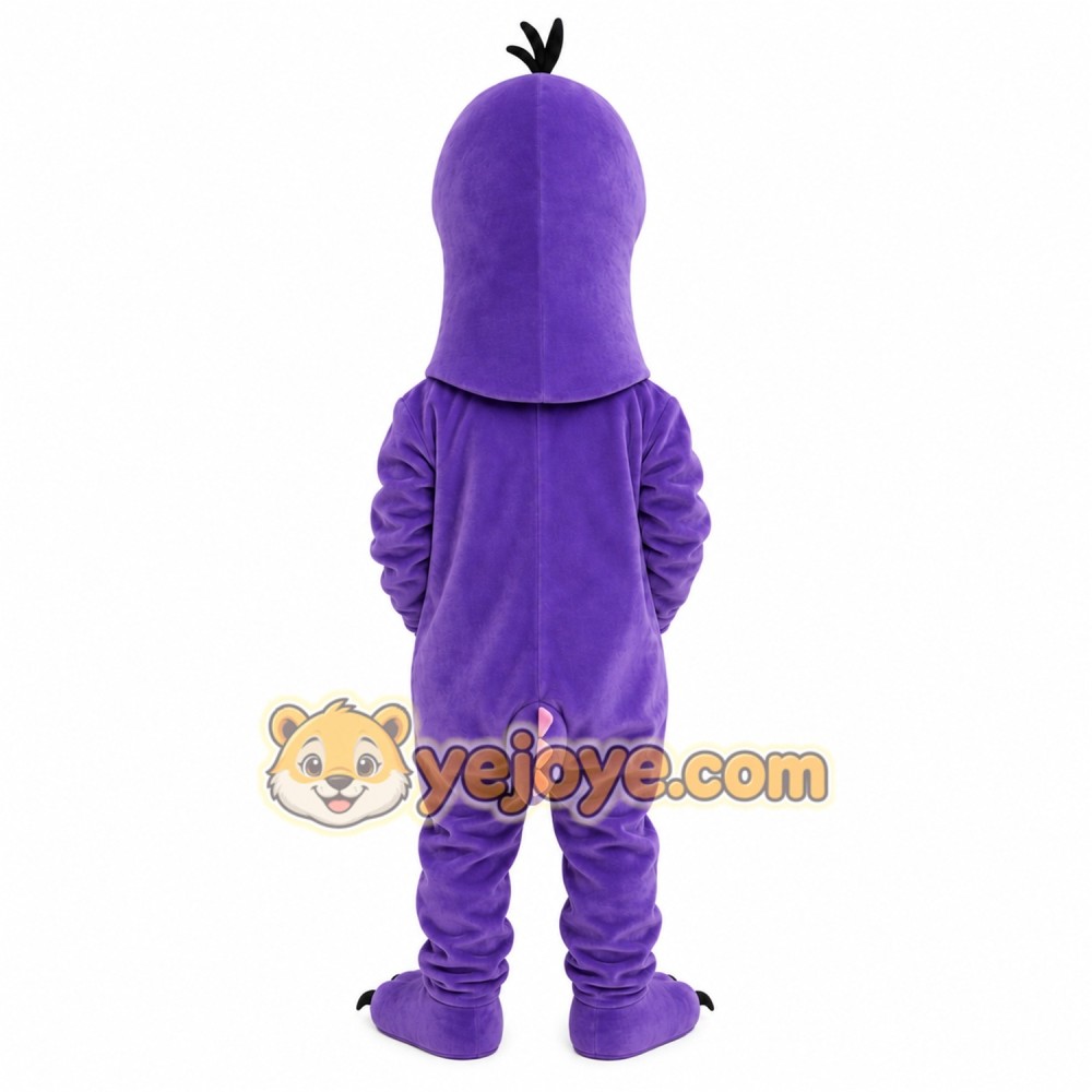 Purple Dinosaur Mascot Costume with Custom Logo Purple Dinosaur Mascot Costume with Custom Logo