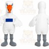 White Bird Mascot Costume with Custom Logo