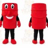 Red Cylindrical Mascot Costume for Events and Promotions