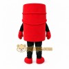 Red Cylindrical Mascot Costume for Events and Promotions
