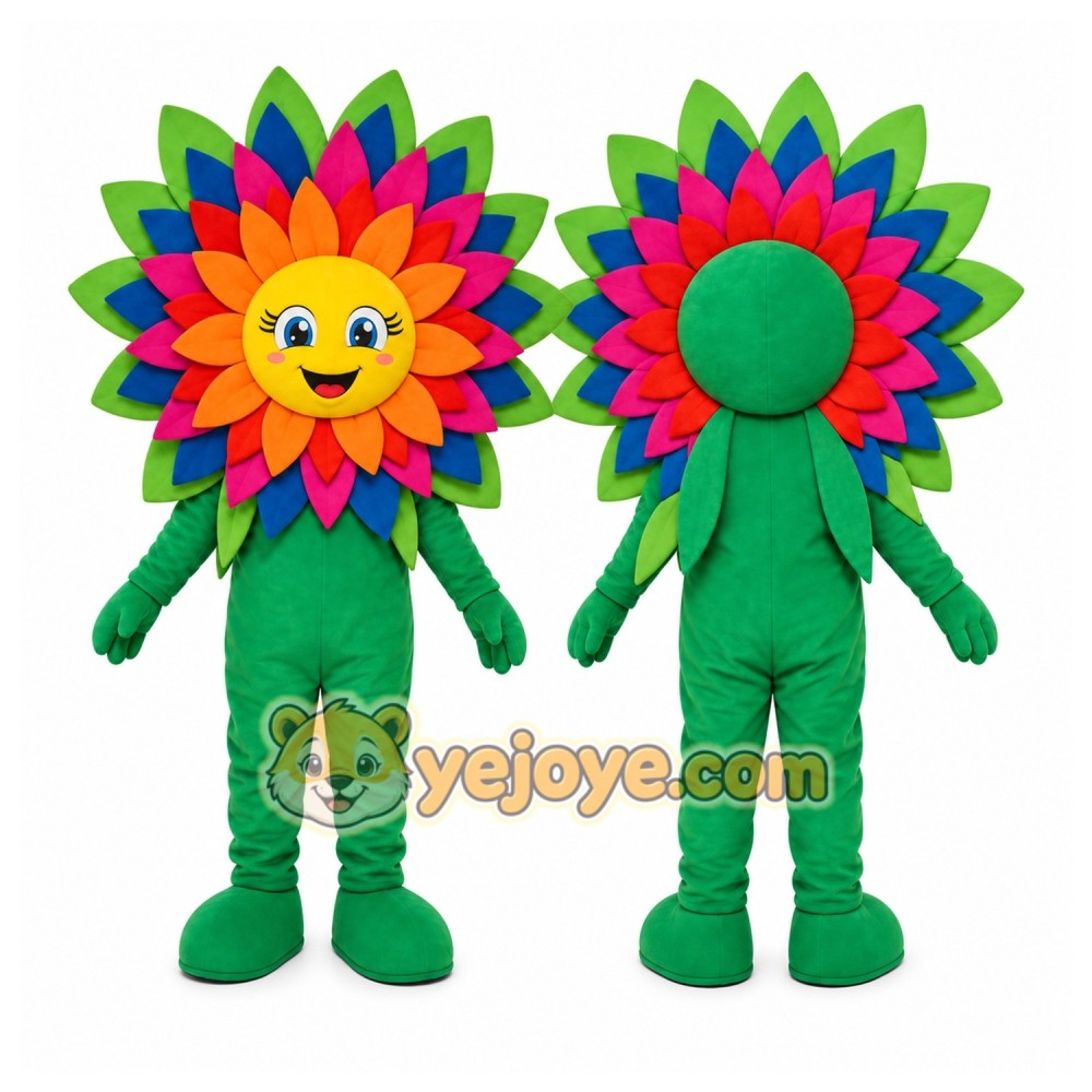 Green Flower Mascot Costume for Children's Events