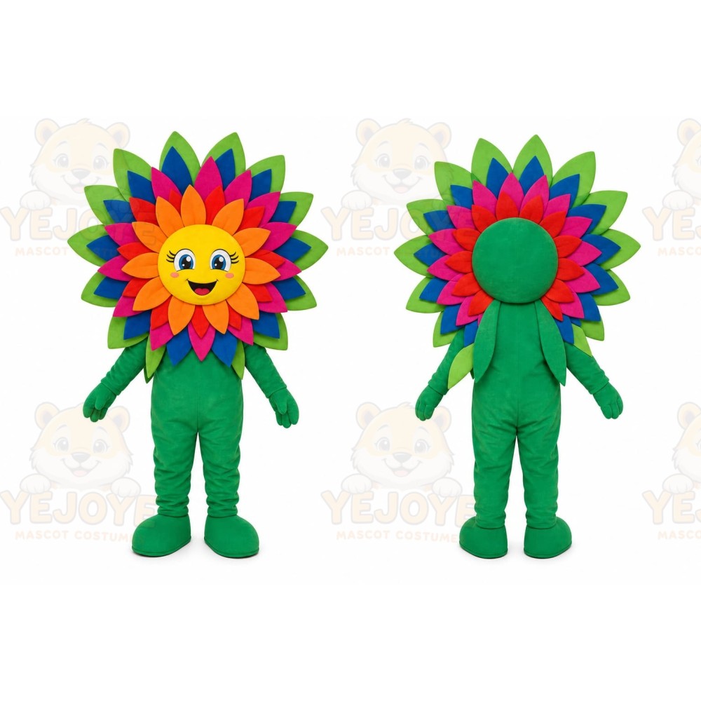 Green Flower Mascot Costume for Children's Events
