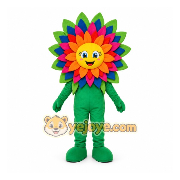 Green Flower Mascot Costume for Children's Events