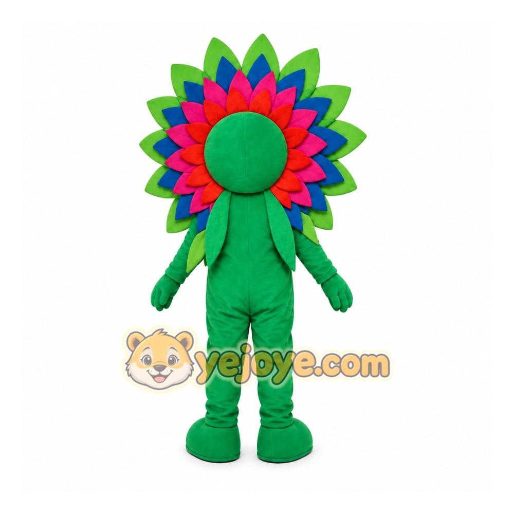 Green Flower Mascot Costume for Children's Events