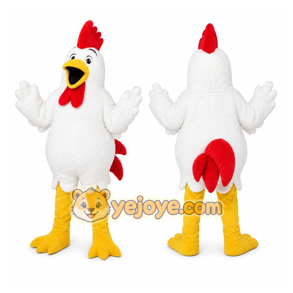 White Chicken Mascot Costume for Restaurant Promotions White Chicken Mascot Costume for Restaurant Promotions