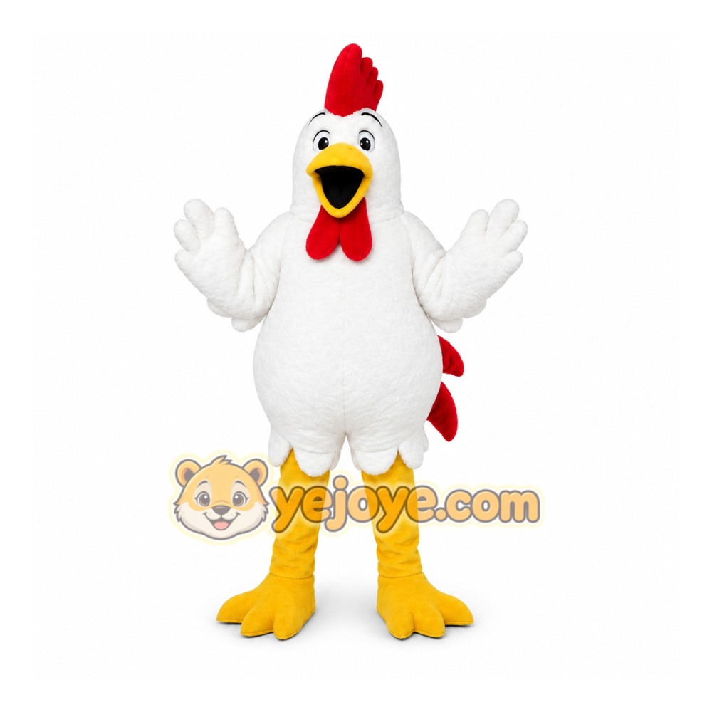 White Chicken Mascot Costume for Restaurant Promotions White Chicken Mascot Costume for Restaurant Promotions