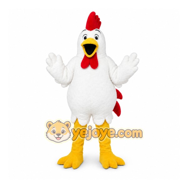 White Chicken Mascot Costume for Restaurant Promotions White Chicken Mascot Costume for Restaurant Promotions