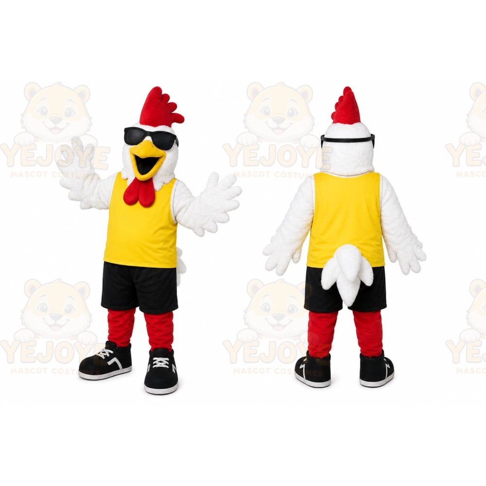 White Chicken Mascot Costume for Sports Events